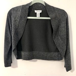 Carmen Marc Valvo Gray Metallic Bolero/Shrug